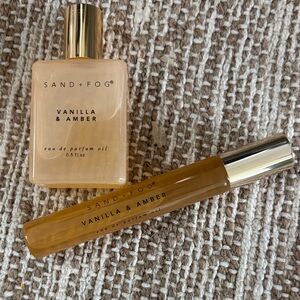 Sand + Fog Vanilla & Amber Perfume Set 10ml Roller & 15ml Parfum Oil Roller